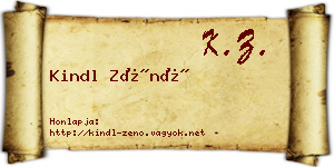 Kindl Zénó névjegykártya